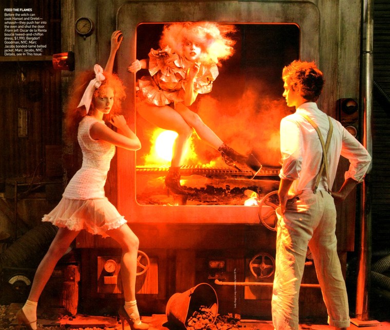 Annie Leibovitz - Lily Cole_Andrew Garfield_Lady GaGa - Hansel & Gretel - Vogue_2009_12_05
