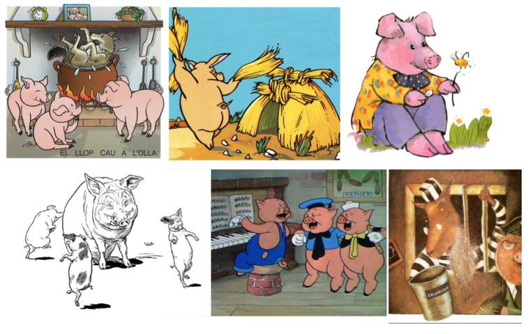 Muchas versiones tres cerditos