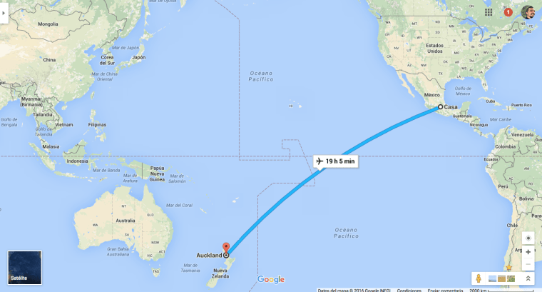 Mapa Mexico Nueva Zelanda