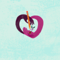 Ilustracion corazon en la mano&nbsp;sola